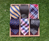 Lot of 6 Vintage CHAPS Silk Neckties circa 1998-2004 Wide Y2K Men's Designer Tie Collection Plaid Paisley Stripe & Geometric 100% Silk Ties