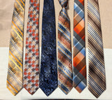 Lot of 6 Vintage VAN HEUSEN Neckties circa 1998-2006 Silk & Polyester Wide Y2K Men's Tie Collection Plaid Paisley Stripe and Geometric Ties