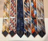 Lot of 6 Vintage VAN HEUSEN Neckties circa 1998-2006 Silk & Polyester Wide Y2K Men's Tie Collection Plaid Paisley Stripe and Geometric Ties