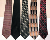 Lot of 5 Vintage CROFT & BARROW Silk Neckties circa 1999-2004 Wide Y2K Men's Business Tie Collection Geometric, Abstract 100% Silk Ties