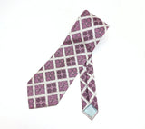 1970s Super Wide Leonardo Necktie | Silver Pink Geometric Disco Era Tie | 4.25 Inch Wide Retro Men's Neck Tie | Mod Polyester Fashion