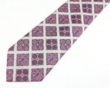 1970s Super Wide Leonardo Necktie | Silver Pink Geometric Disco Era Tie | 4.25 Inch Wide Retro Men's Neck Tie | Mod Polyester Fashion