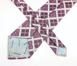 1970s Super Wide Leonardo Necktie | Silver Pink Geometric Disco Era Tie | 4.25 Inch Wide Retro Men's Neck Tie | Mod Polyester Fashion