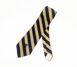 1970s COUNTESS MARA Tie Men's Vintage Navy Blue & Gold Club Stripe Necktie – Embroidered Logo – Classic Ivy Style Men's Tie