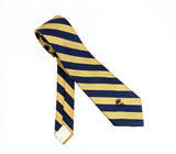 1970s COUNTESS MARA Tie Men's Vintage Navy Blue & Gold Club Stripe Necktie – Embroidered Logo – Classic Ivy Style Men's Tie
