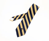 1970s COUNTESS MARA Tie Men's Vintage Navy Blue & Gold Club Stripe Necktie – Embroidered Logo – Classic Ivy Style Men's Tie