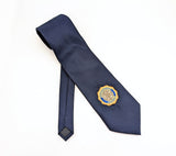 1980s Vintage American Legion Necktie Navy Blue Patriotic Fraternal Tie Wolfmark Neckwear USA Veteran Organization Men's Accessory
