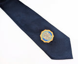 1980s Vintage American Legion Necktie Navy Blue Patriotic Fraternal Tie Wolfmark Neckwear USA Veteran Organization Men's Accessory