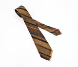 1950s Vintage Wool Tie by Denis Benbow of Lavenham, Suffolk, England Fringed Narrow Stripe Woven British Pure Wool Necktie