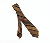 1950s Vintage Wool Tie by Denis Benbow of Lavenham, Suffolk, England Fringed Narrow Stripe Woven British Pure Wool Necktie