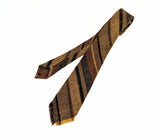 1950s Vintage Wool Tie by Denis Benbow of Lavenham, Suffolk, England Fringed Narrow Stripe Woven British Pure Wool Necktie