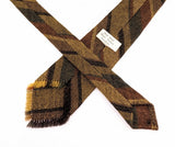 1950s Vintage Wool Tie by Denis Benbow of Lavenham, Suffolk, England Fringed Narrow Stripe Woven British Pure Wool Necktie