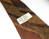1950s Vintage Wool Tie by Denis Benbow of Lavenham, Suffolk, England Fringed Narrow Stripe Woven British Pure Wool Necktie