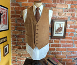 1980s 3 Piece Corduroy Suit Mens Camel Brown English Country Style, Dark Academia, Professor Blazer, Vest & Pants/Trousers - Size 44 (LARGE)