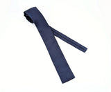 1960s Vintage ROOSTER Silk'n Twill Blue Silk Square-End Necktie | Mod Ivy League Skinny Tie | Mad Men Era Menswear