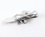 1950s-1960s Vintage Terrier Dog Tie Clip | Silver Tone Skinny Tie Bar | Gray Painted Terrier Tie Clasp | Mid Century Men's Accessory