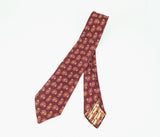 1930s Art Deco Men's Silk Tie Paisley Gatsby Era Burgundy Jacquard Necktie with Woven Paisley Designs by Grayco California End-Lock