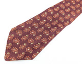 1930s Art Deco Men's Silk Tie Paisley Gatsby Era Burgundy Jacquard Necktie with Woven Paisley Designs by Grayco California End-Lock