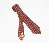 1930s Art Deco Men's Silk Tie Paisley Gatsby Era Burgundy Jacquard Necktie with Woven Paisley Designs by Grayco California End-Lock