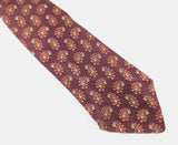 1930s Art Deco Men's Silk Tie Paisley Gatsby Era Burgundy Jacquard Necktie with Woven Paisley Designs by Grayco California End-Lock