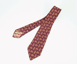1930s Art Deco Men's Silk Tie Paisley Gatsby Era Burgundy Jacquard Necktie with Woven Paisley Designs by Grayco California End-Lock