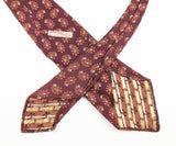 1930s Art Deco Men's Silk Tie Paisley Gatsby Era Burgundy Jacquard Necktie with Woven Paisley Designs by Grayco California End-Lock