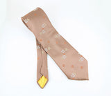 1970s Vintage Sears Wide Necktie Brown Taupe Abstract Floral Nylon Disco Era Tie 4.25 Inch Wide