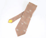 1970s Vintage Sears Wide Necktie Brown Taupe Abstract Floral Nylon Disco Era Tie 4.25 Inch Wide