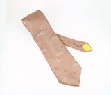 1970s Vintage Sears Wide Necktie Brown Taupe Abstract Floral Nylon Disco Era Tie 4.25 Inch Wide