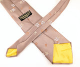 1970s Vintage Sears Wide Necktie Brown Taupe Abstract Floral Nylon Disco Era Tie 4.25 Inch Wide