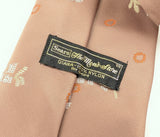 1970s Vintage Sears Wide Necktie Brown Taupe Abstract Floral Nylon Disco Era Tie 4.25 Inch Wide