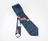 1970s Vintage Wide Necktie Blue Abstract Geometric Polyester Disco Era Tie 4 Inch by National Shirt Shops