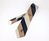 1970s Vintage COUNTESS MARA Striped Tie Navy Blue Brown Beige Striped Necktie for Jack Henry Kansas City
