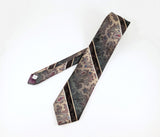 1970s Vintage DAMON Paisley Necktie Wide Disco Era Tie Shellaby’s Brown Green Burgundy