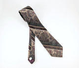 1970s Vintage DAMON Paisley Necktie Wide Disco Era Tie Shellaby’s Brown Green Burgundy
