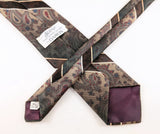1970s Vintage DAMON Paisley Necktie Wide Disco Era Tie Shellaby’s Brown Green Burgundy