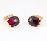 1940s Vintage SWANK Men's Cufflinks Cherry Juice Bakelite Gold Tone Ruby Red Cuff Links Mid Century Men’s Jewelry