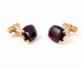 1940s Vintage SWANK Men's Cufflinks Cherry Juice Bakelite Gold Tone Ruby Red Cuff Links Mid Century Men’s Jewelry