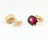 1940s Vintage SWANK Men's Cufflinks Cherry Juice Bakelite Gold Tone Ruby Red Cuff Links Mid Century Men’s Jewelry