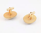 1960s Vintage HICKOK Cufflinks Real Turquoise Chips Gold Flake Black Resin Oval Gold Tone Mid Century Men’s Jewelry
