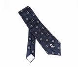 1970s Vintage COUNTESS MARA Tie Blue Jacquard Necktie Geometric Woven Designer Neck Tie by Countess Mara New York