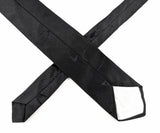 1980s Vintage Black Skinny Tie Men's 80s Narrow Black Tonal Woven Necktie with Abstract Boomerang or Wave Like Designs