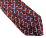 1970s Vintage MR. GUY Wide Necktie Geometric Mod Tie Burgundy Blue Olive Brown Retro Disco Men's Neck Tie