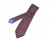 1970s Vintage MR. GUY Wide Necktie Geometric Mod Tie Burgundy Blue Olive Brown Retro Disco Men's Neck Tie