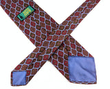 1970s Vintage MR. GUY Wide Necktie Geometric Mod Tie Burgundy Blue Olive Brown Retro Disco Men's Neck Tie