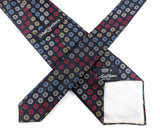 1970s Vintage COUNTESS MARA New York Woolf Brothers Necktie, Black Wide Disco Era Tie, Red Blue Silver Gold Geometric Woven Tie
