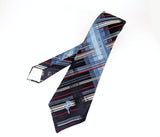 1970s Vintage COUNTESS MARA New York Woolf Brothers Necktie Blue, White & Red Wide Disco Era Tie Designer Woven Tie