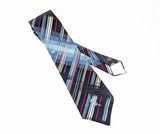 1970s Vintage COUNTESS MARA New York Woolf Brothers Necktie Blue, White & Red Wide Disco Era Tie Designer Woven Tie