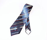 1970s Vintage COUNTESS MARA New York Woolf Brothers Necktie Blue, White & Red Wide Disco Era Tie Designer Woven Tie