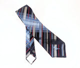 1970s Vintage COUNTESS MARA New York Woolf Brothers Necktie Blue, White & Red Wide Disco Era Tie Designer Woven Tie